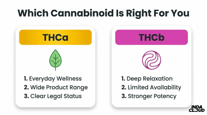 Cannabinoid Selection Guide Comparing Thca For Everyday Wellness And Thcb For Stronger Potency And Deep Relaxation