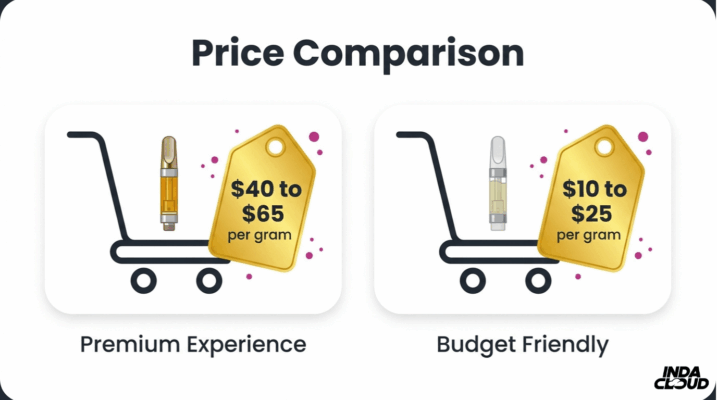 Live Resin Vs Distillate Cart: Which Is Best? 9 Price Comparison Of Vape Carts Showing Live Resin At 40 To 65 Dollars Per Gram And Distillate At 10 To 25 Dollars Per Gram